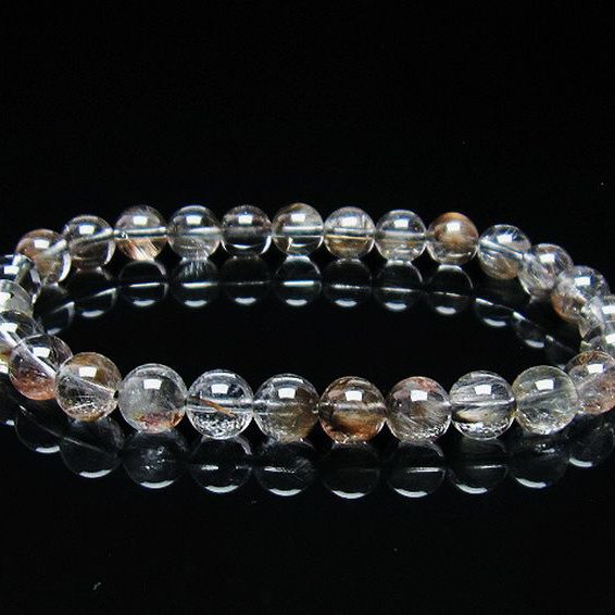 放射プラチナルチルクォーツ ブレスレット  7mm [T437-2381]