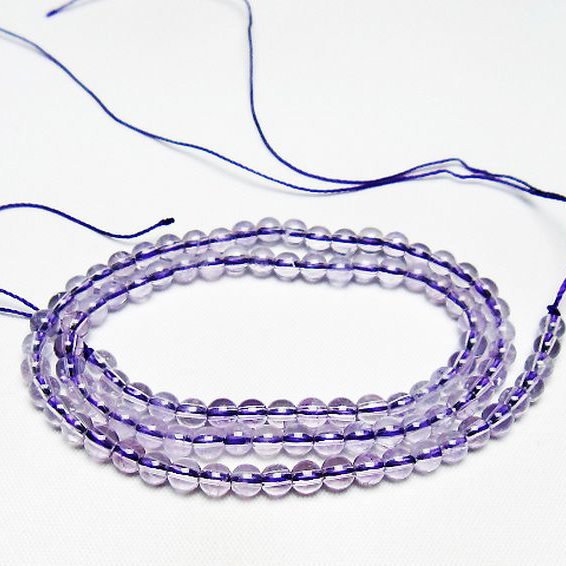 アメジスト 一連 4mm ビーズ [t438-5451]