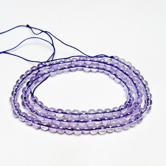 アメジスト 一連 4mm ビーズ [t438-5563]