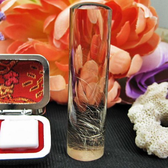 豪華ルチルクォーツ（金針ルチル水晶） 印材　※別途料金で篆刻可能[T44-405]