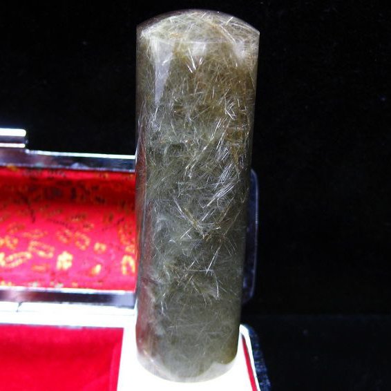 豪華ルチルクォーツ（金針ルチル水晶） 印材　※別途料金で篆刻可能[T44-525]