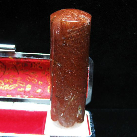 赤針タイチンルチル 印材　※別途料金で篆刻可能 18mm [T44-590]