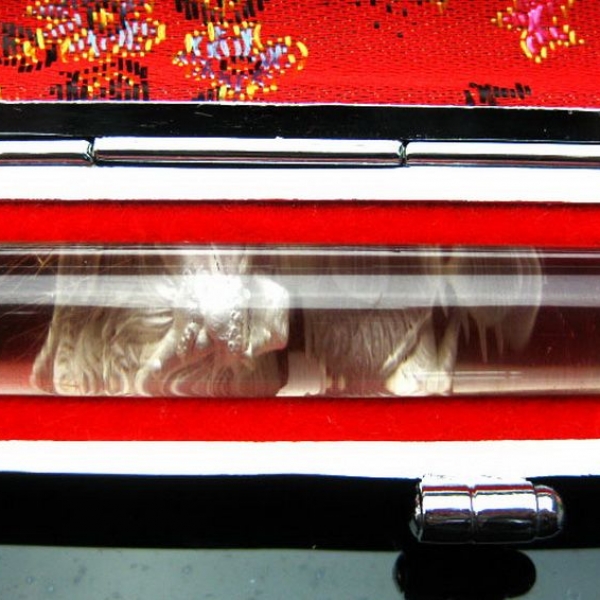 ルチル水晶 中彫り 龍 印材　12mm [T45-65]