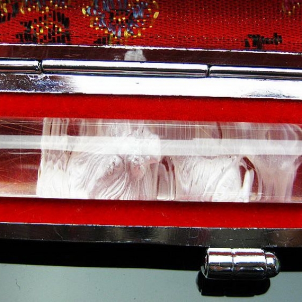 ルチル水晶 中彫り 龍 印材　12mm [T45-71]