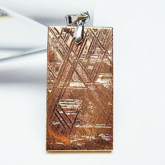 ピンクゴールドギベオン メテオライト ペンダント [T452-3498]