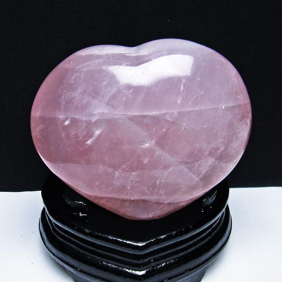 ローズクォーツ ハート 置物[T456-13646]