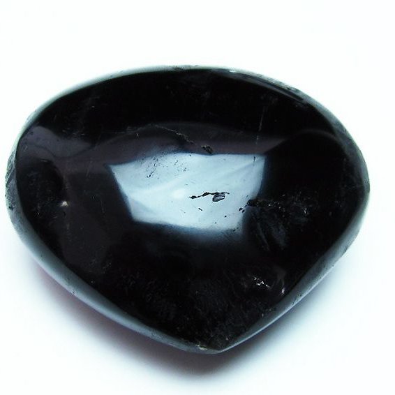 モリオン 純天然 黒水晶 ハート 置物[T457-3297]