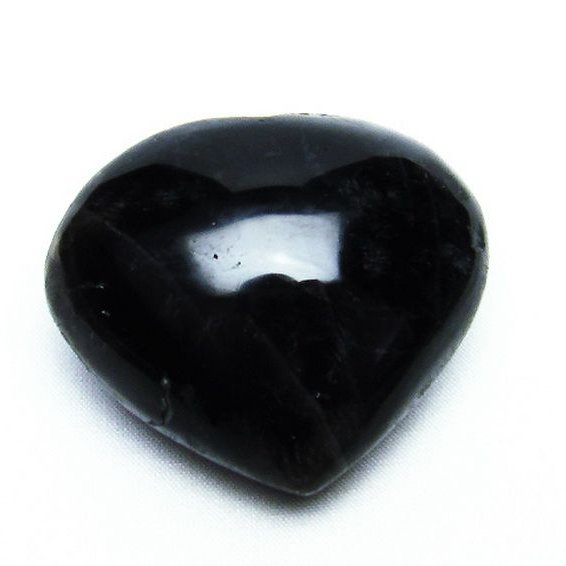 モリオン 純天然 黒水晶 ハート 置物[T457-3361]