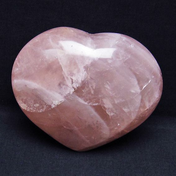 ローズクォーツハート 置物[T457-3622]