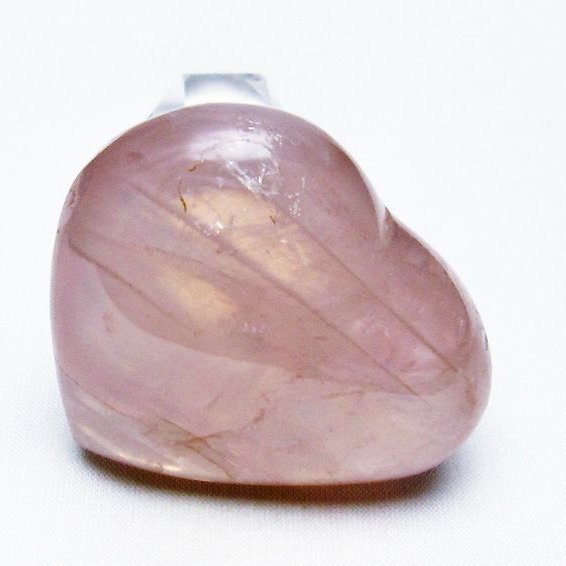 ローズクォーツハート 置物[T457-3961]