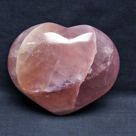 ローズクォーツハート 置物 [t457-4292]