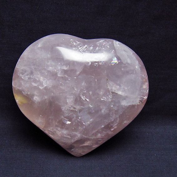 ローズクォーツハート 置物[T457-4322]