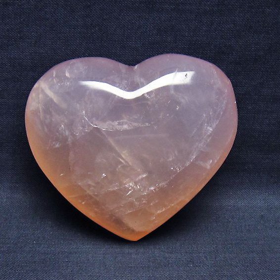 ローズクォーツハート 置物[T457-4364]