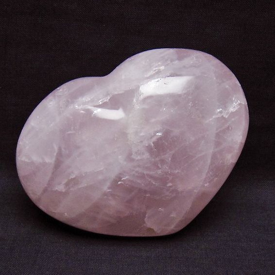 ローズクォーツハート 置物[T457-4380]