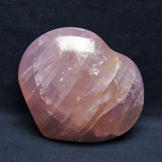 ローズクォーツハート 置物[T457-4425]