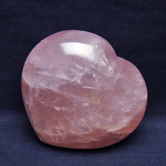 ローズクォーツハート 置物 [t457-4443]