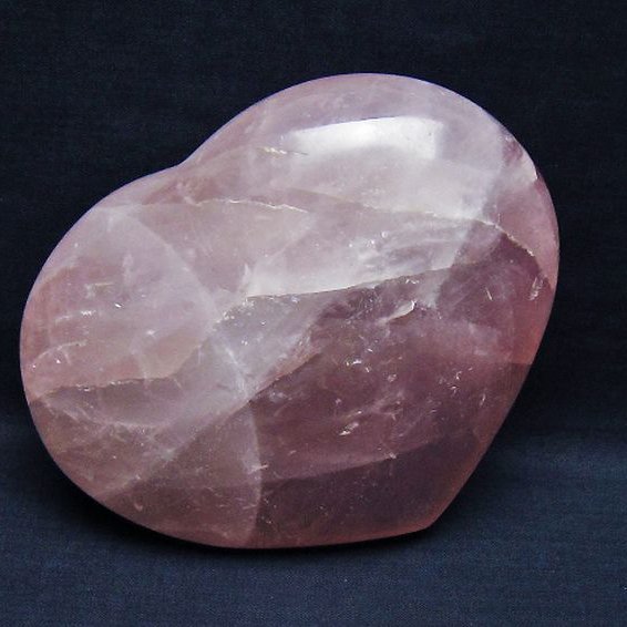 ローズクォーツハート 置物 [t457-4450]