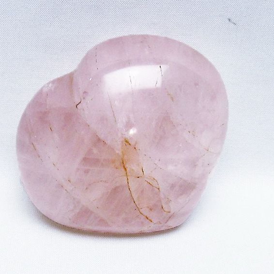 ローズクォーツハート 置物 [t457-4516]