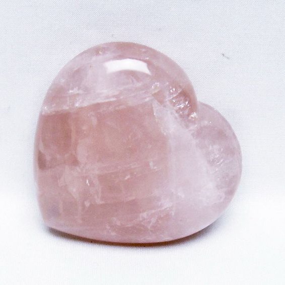 ローズクォーツハート 置物 [t457-4582]