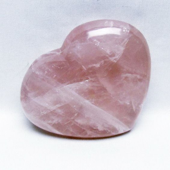 ローズクォーツハート 置物[T457-4639]