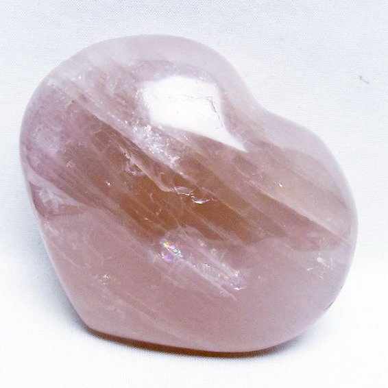 ローズクォーツハート 置物[T457-4647]