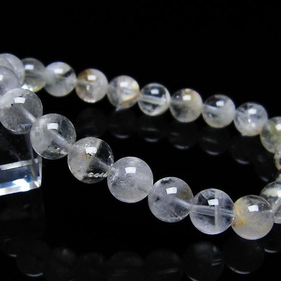 ラビットヘア ファントム 水晶 ブレスレット 9mm [T458-1020]