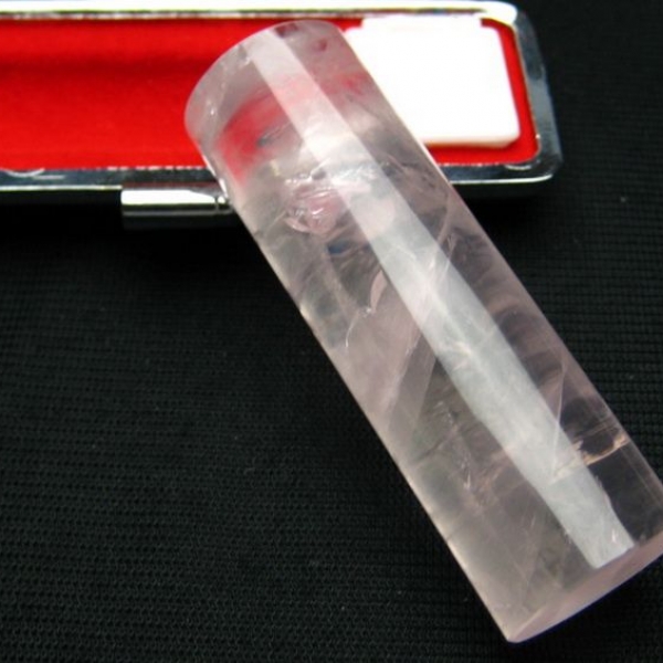 ローズクォーツ 印材　※別途料金で篆刻可能 18mm [T46-654]