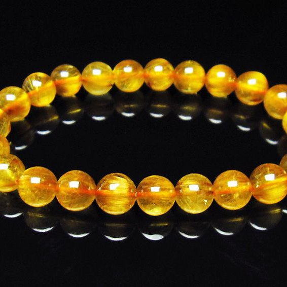 ゴールドタイチンルチル ブレスレット 8mm [T473-4200]