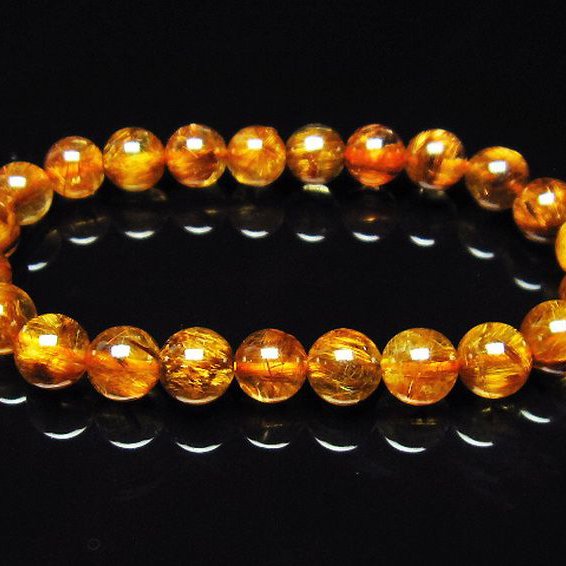 ゴールドタイチンルチル ブレスレット 8mm [T473-4254]