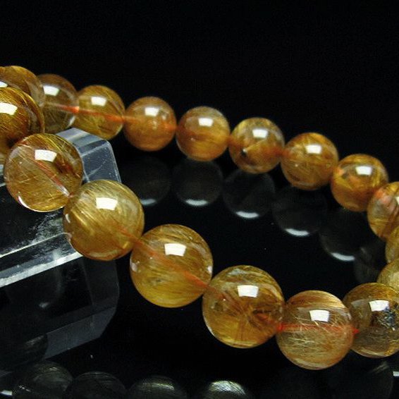 ゴールドタイチンルチル ブレスレット 11mm [T473-4355]