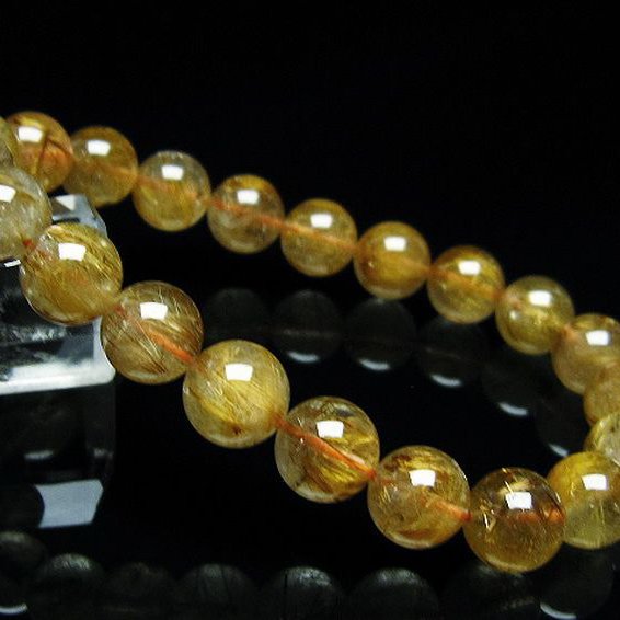 ゴールドタイチンルチル ブレスレット 9mm [T473-4599]