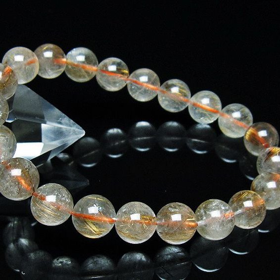 ゴールドタイチンルチル ブレスレット 9mm [T473-4882]