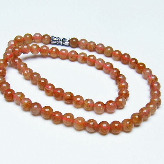 ストロベリークォーツ ネックレス 6mm [T489-1493]