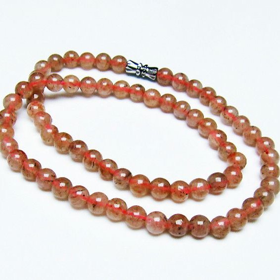 ストロベリークォーツ ネックレス 6mm [T489-1531]