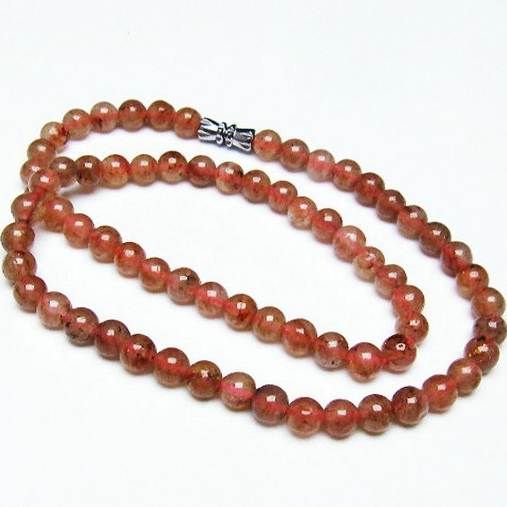 ストロベリークォーツ ネックレス 6mm [T489-1566]