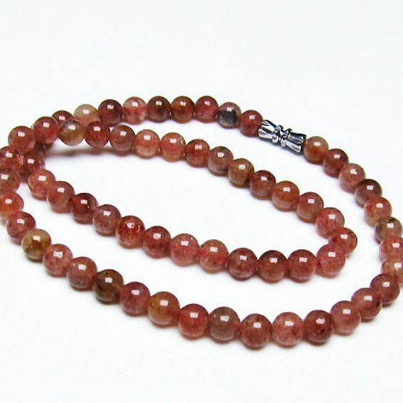 ストロベリークォーツ ネックレス 6mm [T489-1572]