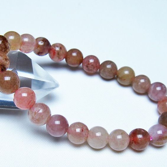 アフリカンストロベリークォーツ ブレスレット 8mm [t489-1631]