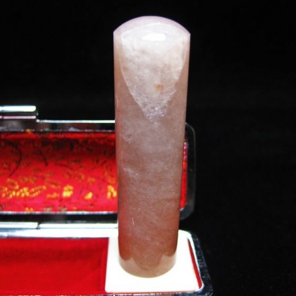 ローズクォーツ 印材　※別途料金で篆刻可能 15mm [T49-271]