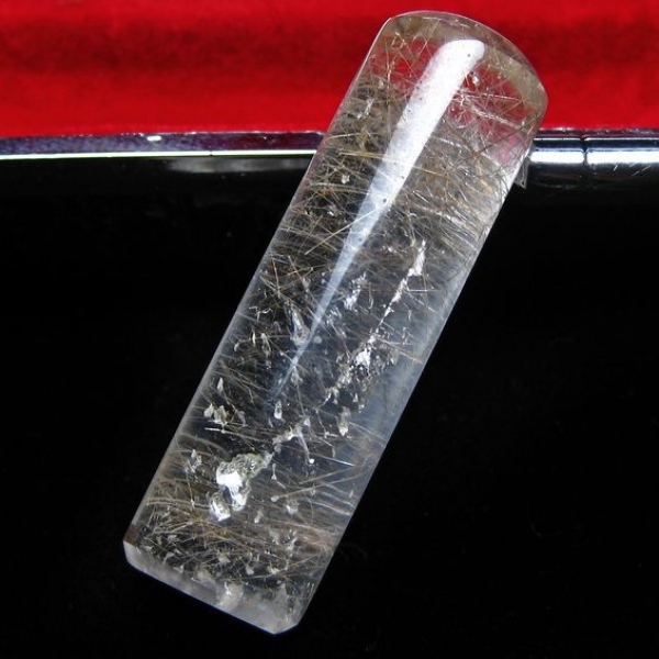 豪華ルチル 印材　※別途料金で篆刻可能 11mm [T49-277]