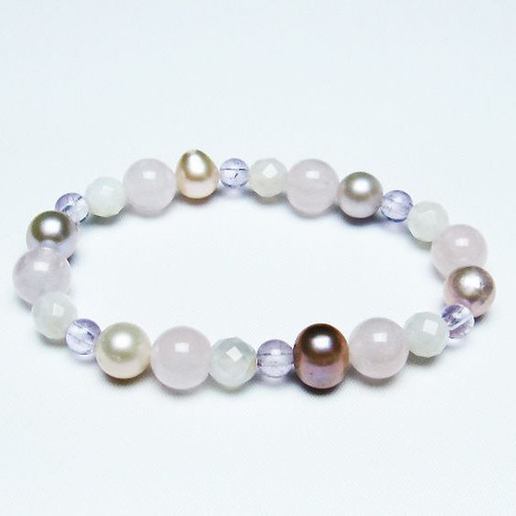 真珠 パール ミックスビーズ  ブレスレット  6mm [T491-1428]