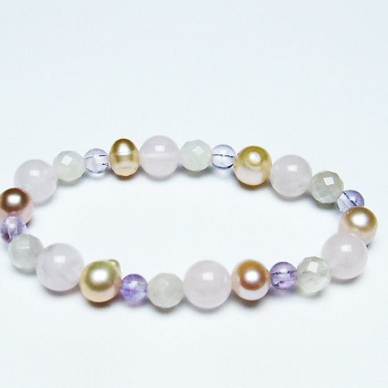 真珠 パール ミックスビーズ  ブレスレット  6mm [T491-1435]