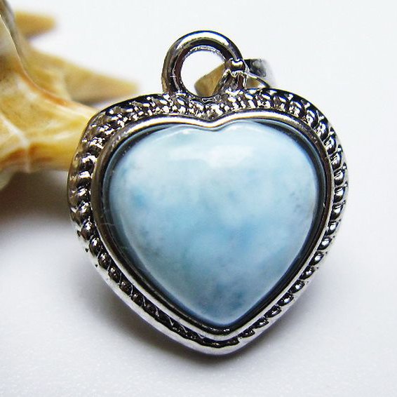 ラリマーハート ペンダント [T495-3773]