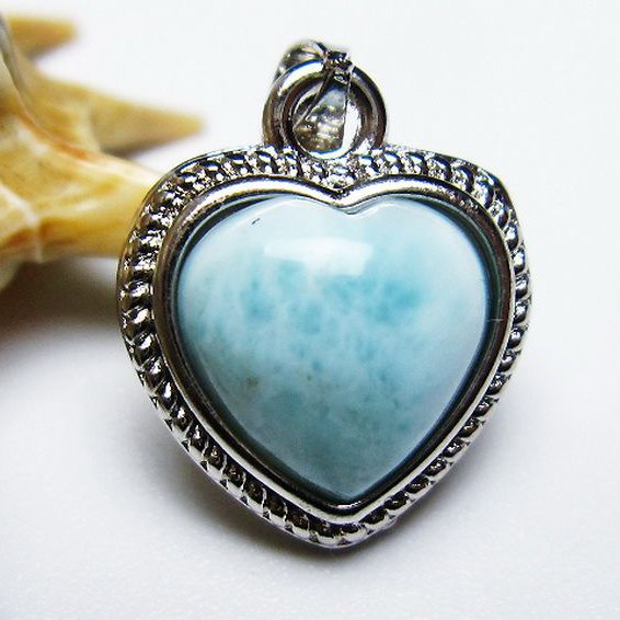 ラリマーハート ペンダント [T495-3790]