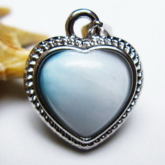 ラリマーハート ペンダント [T495-3835]