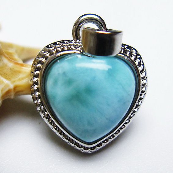 ラリマーハート ペンダント [T495-3843]