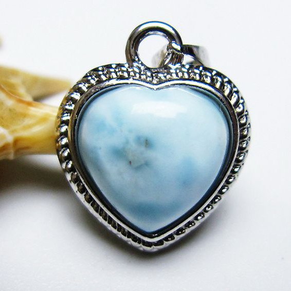 ラリマーハート ペンダント [T495-3868]