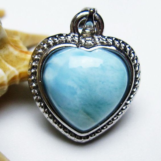 ラリマーハート ペンダント [T495-3901]