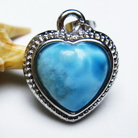 ラリマーハート ペンダント [T495-3904]