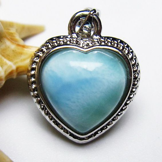 ラリマーハート ペンダント [T495-3909]