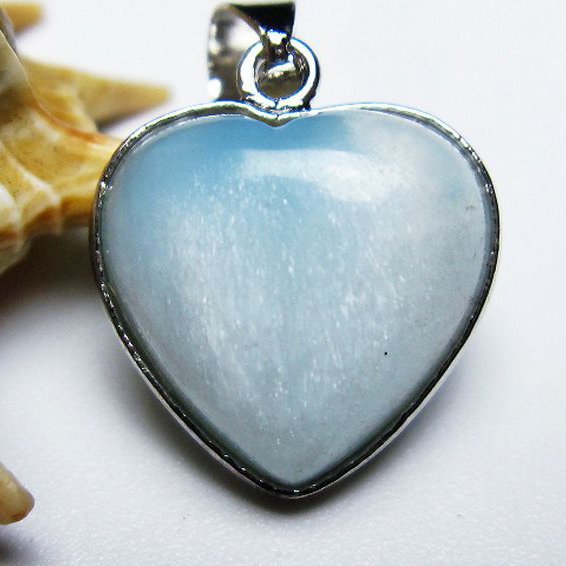 ラリマーハート ペンダント [T495-3975]